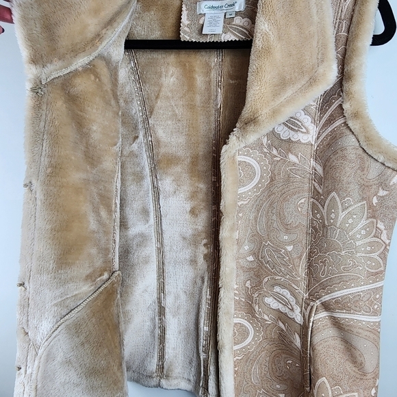 Coldwater Creek vest size M women faux suede fur pockets - Picture 8 of 9